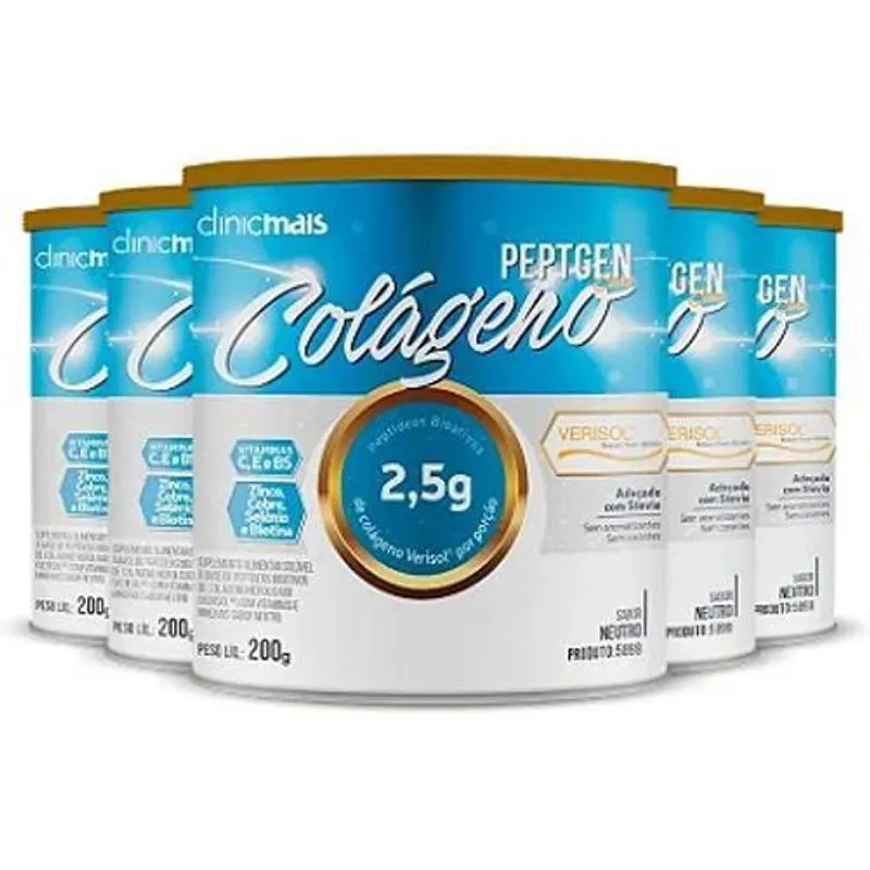 Kit 5 Colágeno Verisol Clinicmais 200g Neutro