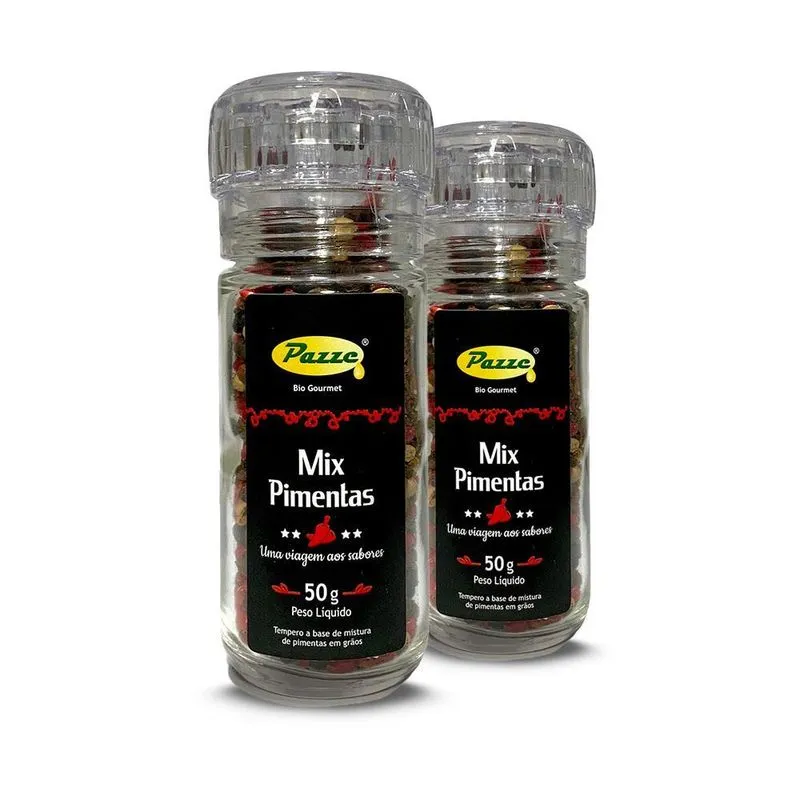 Kit 2 Mix De Pimentas Em Grão Moedor Pazze 50g