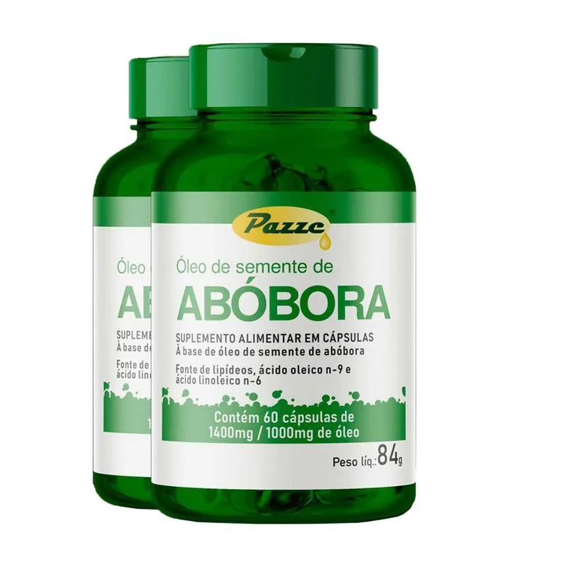 Kit 2 Óleo De Semente De Abóbora Pazze 60 Cápsulas 1000mg