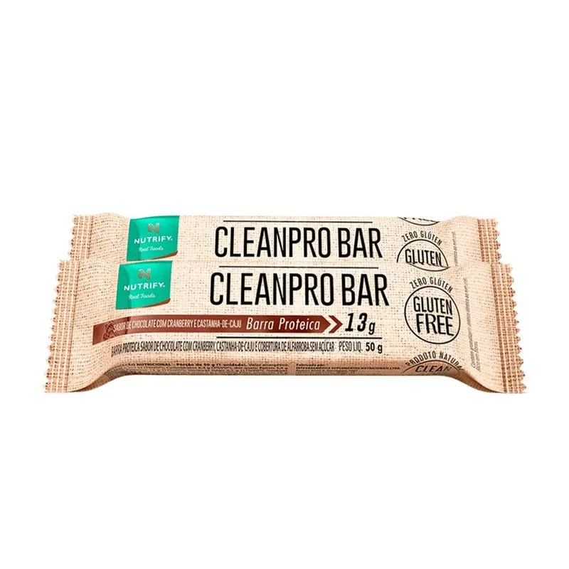 Kit 2 Cleanpro Nutrify Barra De Proteína Chocolate Und 50g