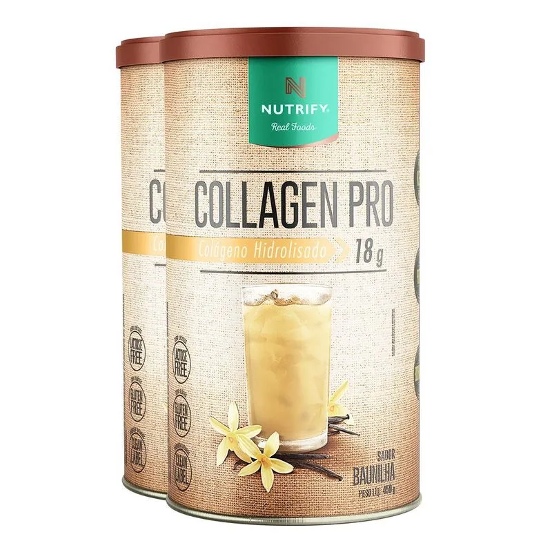 Kit 2 Colágeno Pro Hidrolisado Baunilha Nutrify 450g