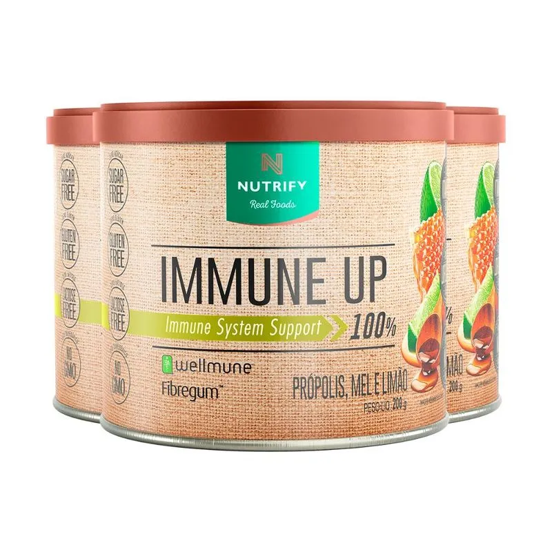 Kit 3 Immune Up Wellmune Propólis, Mel e Limão Nutrify 200g
