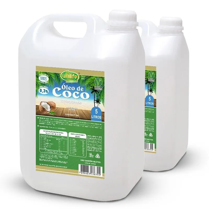 Kit 2 Óleo De Coco Extra Virgem Unilife 5 Litros