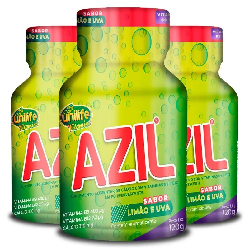 Kit 3 Azil Efervescente Unilife 120g