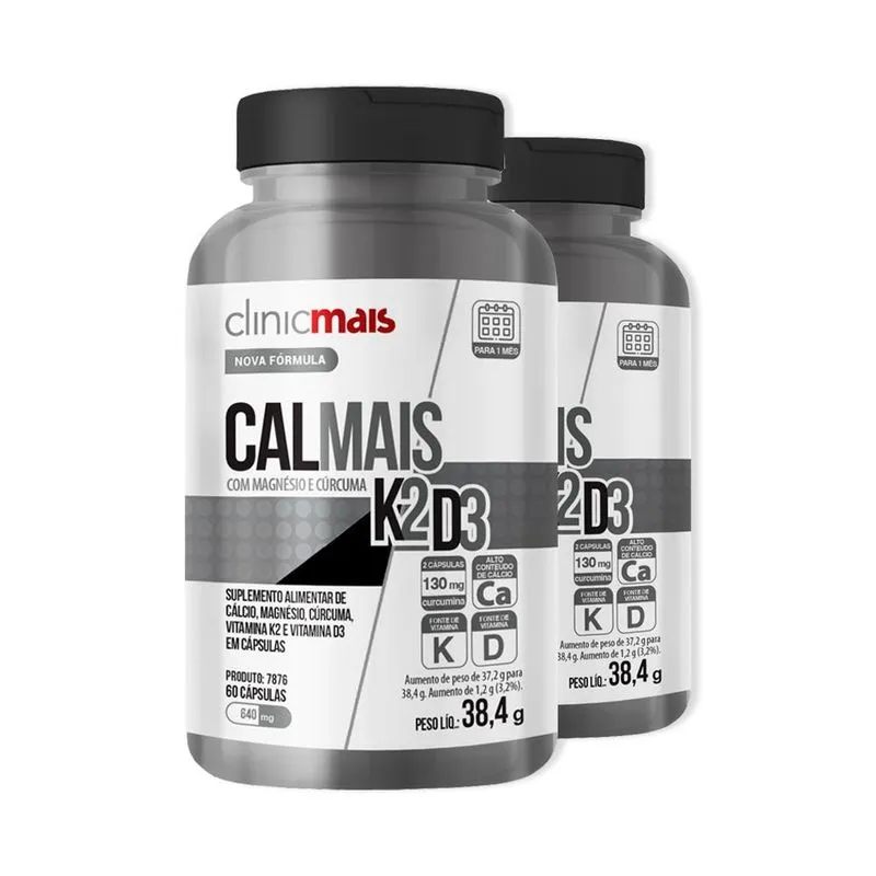 Kit 2 Calmais K2d3 Clinicmais 60 Cápsulas