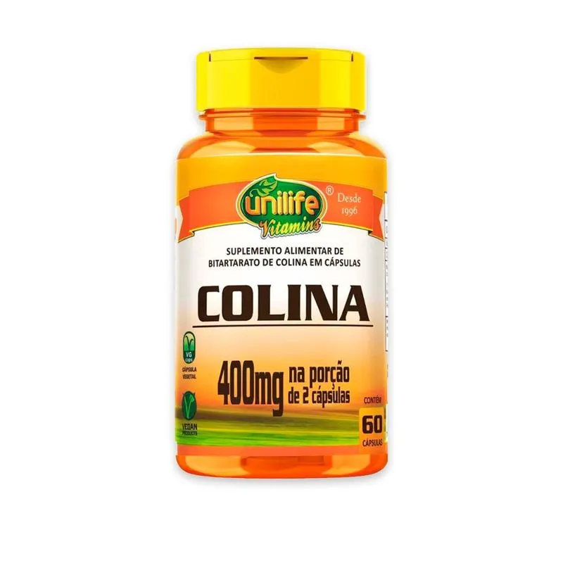 Colina Vitamina B8 Unilife 400mg 60 cápsulas