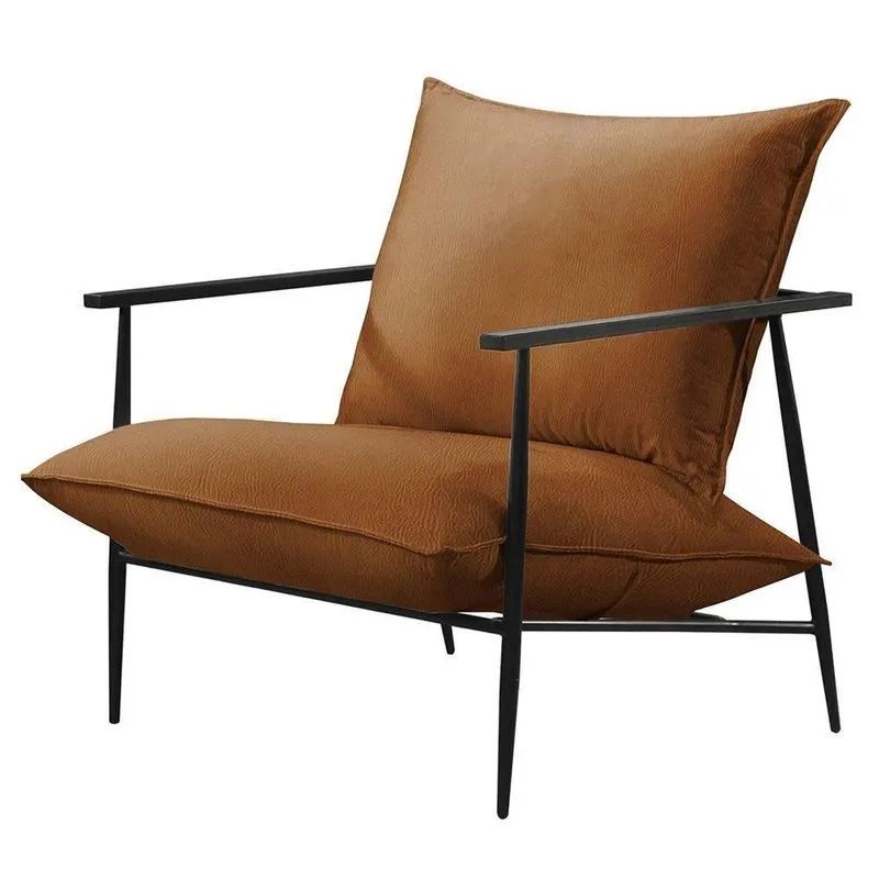 Poltrona Agatha Luxo Metal Industrial Castellar Móbile Corino Caramelo