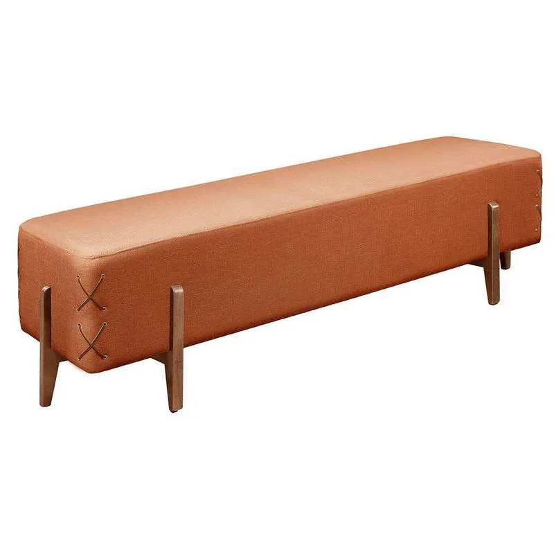 Recamier Eros Luxo Madeira Maciça Linho Terracota