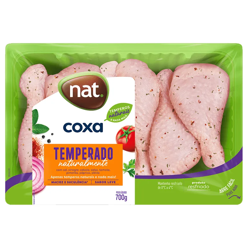 Coxa de Frango Nat Temperada Resfriada Bandeja 700g