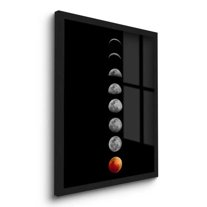 Quadro Decorativo Fases Da Lua 45X33 Com Vidro Qualidade