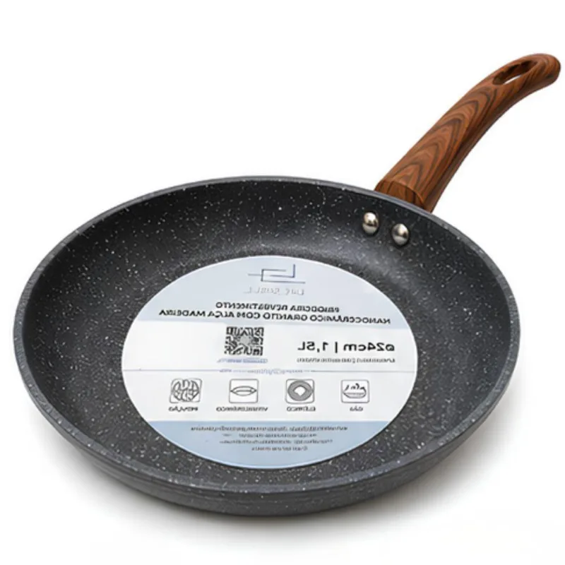 Frigideira Nanocerâmica Alumínio Granito 24CM 1,5L Preta Lehaví