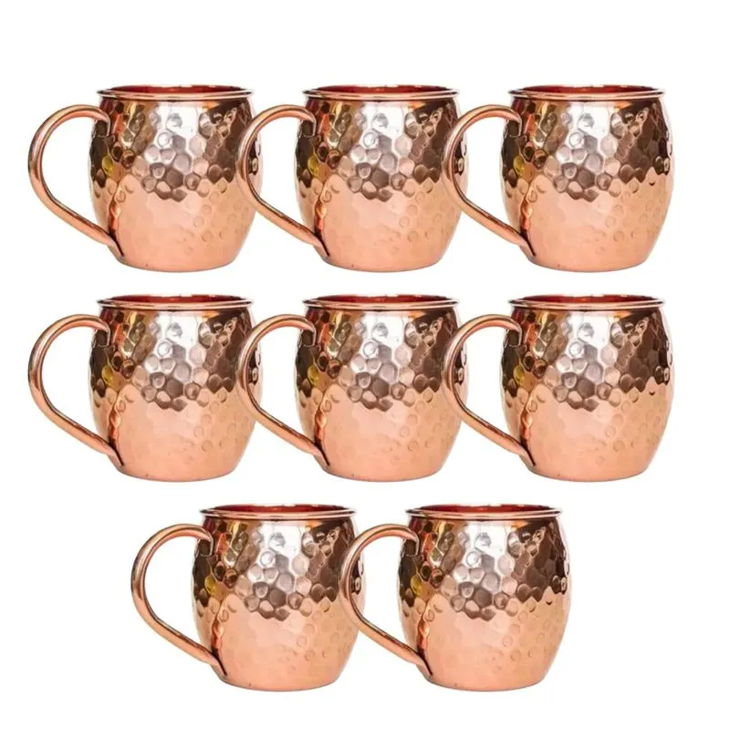 Kit com 10 Canecas Moscow Mule 480ml Cobre Drinks Bar Aço Inox