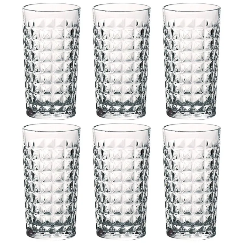 Jogo de Copos Prisma 6 Peças 280ml em Vidro Lehavi