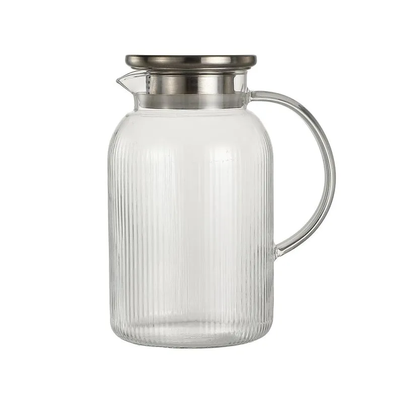 Jarra Vidro Borossilicato 1,6l Tampa Inox Resistente Azure