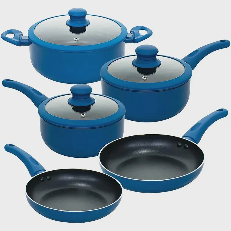 Conjunto de Panelas Yafo Revestimento Cerâmico 5 pçs Azul A1005-C02 - Lehaví