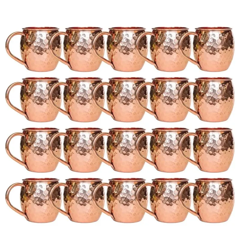 Kit com 20 Canecas Moscow Mule 480ml Cobre Drinks Bar Aço Inox