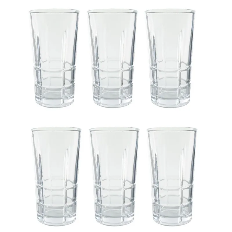 Jogo de Copos Glow 6 Peças 280ml em Vidro Lehavi