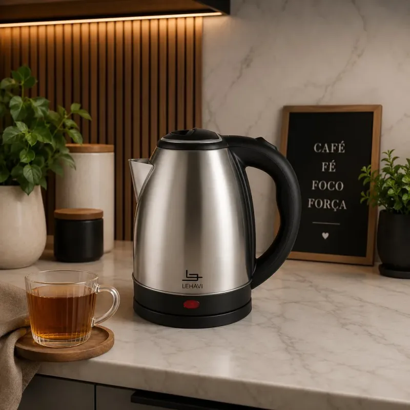 Chaleira elétrica em inox com base giratória 1,8L de 220V