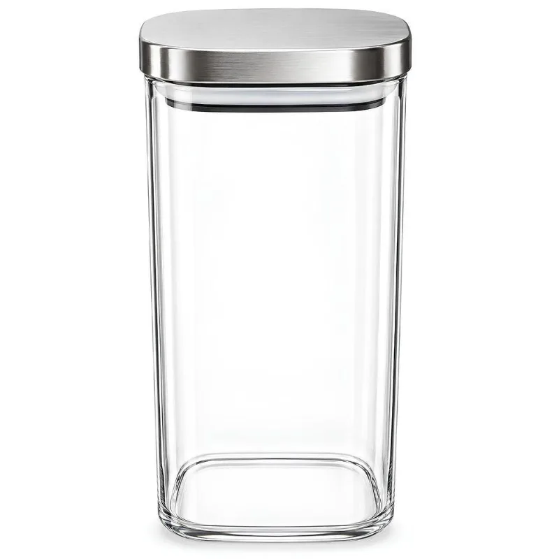 Pote Hermético Vidro Borossilicato Tampa Inox 1,8L Vedação Silicone Lehaví