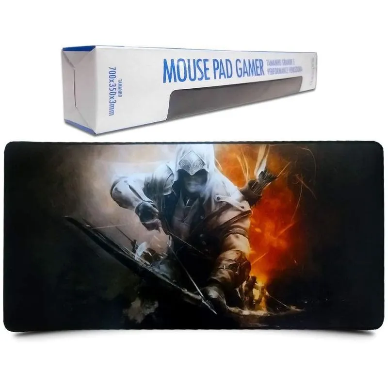 Mouse Pad Gamer Grande Exbom 70 X 35 - Assassino