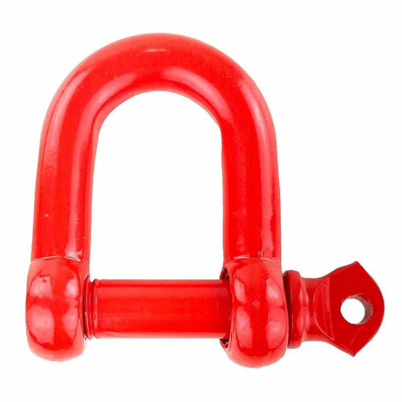 Manilha 3/4\" Reta Pino Roscado Alloy Para Cintas De Reboque Cabos De Aço - Vermelha