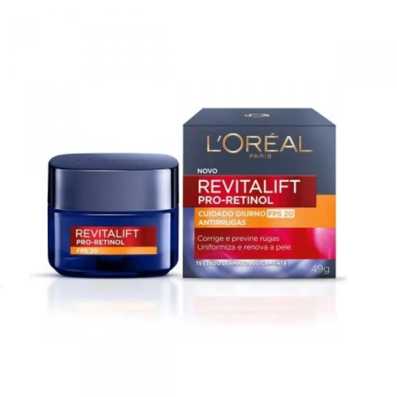 Creme L'Oréal Paris Revitalift Pro Retinol Cuidado Diurno FPS20 Antirrugas 49g Creme LOréal Paris Revitalift Pro Retinol Cuidado Diurno FPS20 Antirrugas 49g