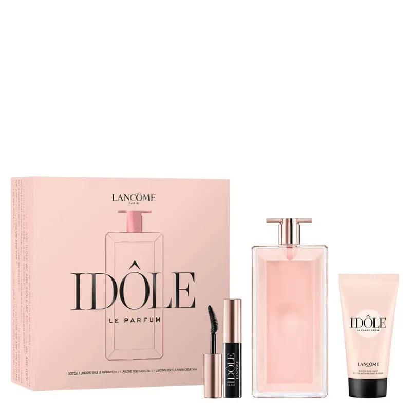 Kit Perfume Lancôme Idôle Feminino - Eau de Parfum 50ml + Máscara de Cílios 2,5 Ml + Loção Corporal 50ml Coffret