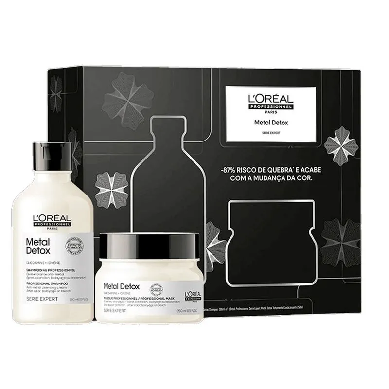 Kit L'oréal Shampoo 300ml E Máscara 250g Metal Detox