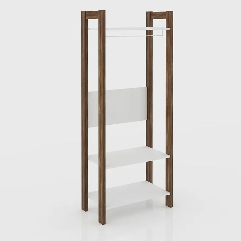Armário Closet Aberto AZ1029 mdp Branco/Nogal G69 - Gran Belo