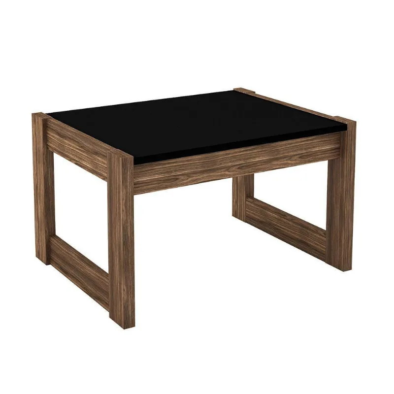 Mesa De Centro Decorativa Az1022 Mdp Preto/Nogal