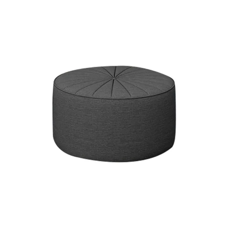 Puff Decorativo Sala De Estar Round Linho Chumbo