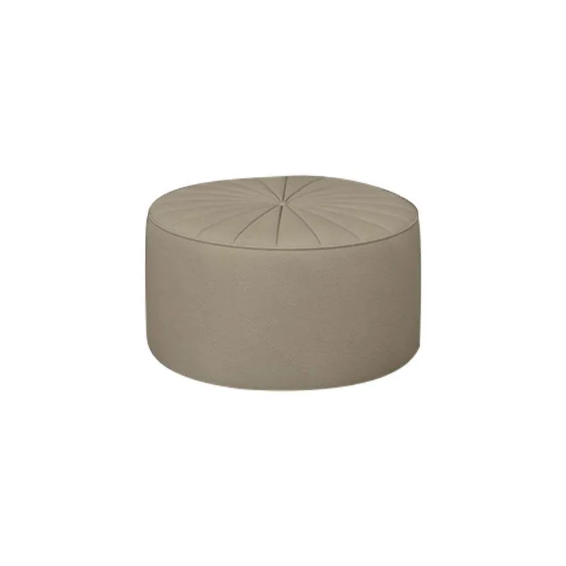 Puff Decorativo Sala De Estar Round Pu Bege