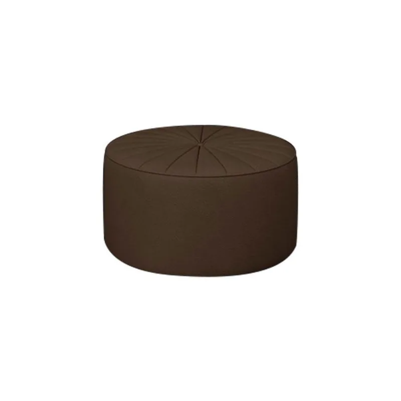 Puff Decorativo Sala De Estar Round Pu Marrom