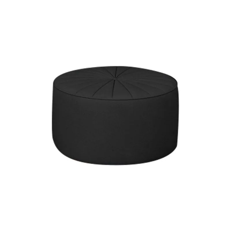 Puff Decorativo Sala De Estar Round Pu Preto