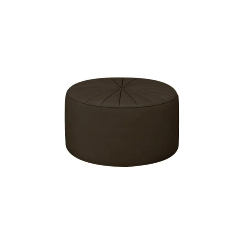 Puff Decorativo Sala De Estar Round Veludo Marrom