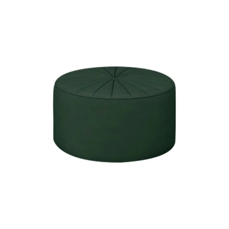 Puff Decorativo Sala De Estar Round Veludo Verde