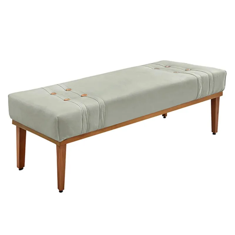 Recamier Decorativo 140cm Kors Veludo Pés de Madeira Prata - Gran Belo