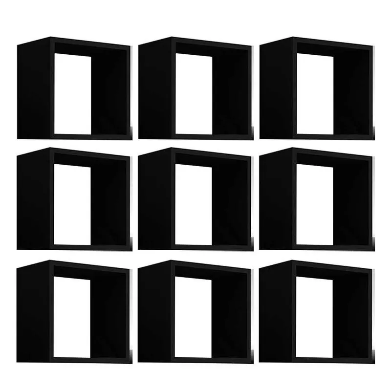 Kit 9 Nichos Organizador 30x30cm Preto - Gran Belo
