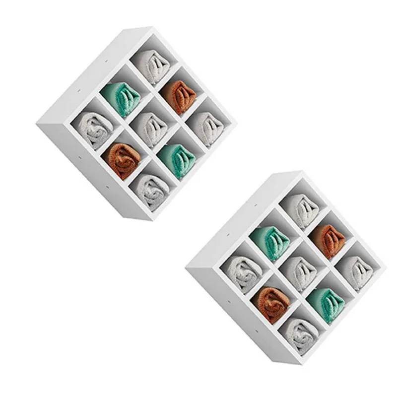 Kit 02 Nichos Porta Toalhas 09 Lugares 40x40cm Branco