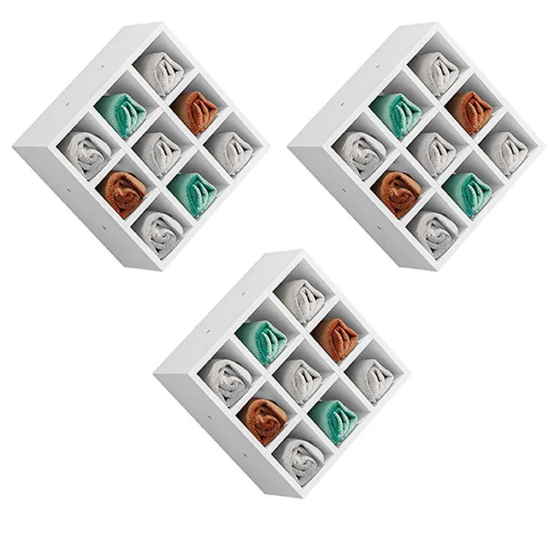 Kit 03 Nichos Porta Toalhas 09 Lugares 40x40cm Branco