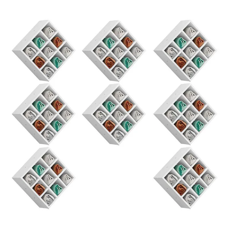 Kit 08 Nichos Porta Toalhas 09 Lugares 40x40cm Branco