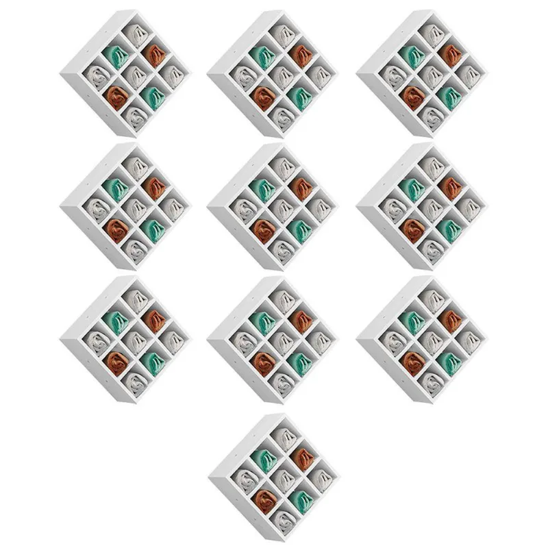 Kit 10 Nichos Porta Toalhas 09 Lugares 40x40cm Branco