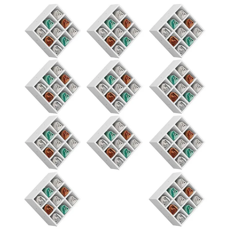 Kit 11 Nichos Porta Toalhas 09 Lugares 40x40cm Branco