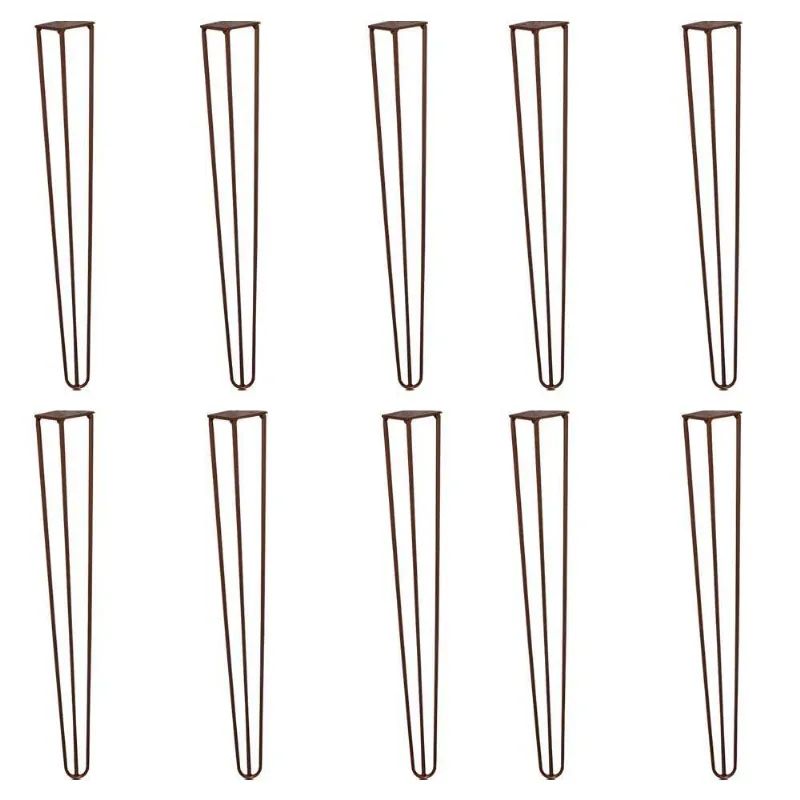 Kit 10 Pés De Metal 60 Cm Mesa De Canto Aparador Bronze