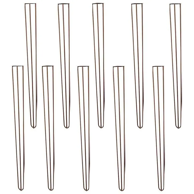 Kit 10 Pés De Metal 90 Cm Aparador E Mesa De Canto Bronze