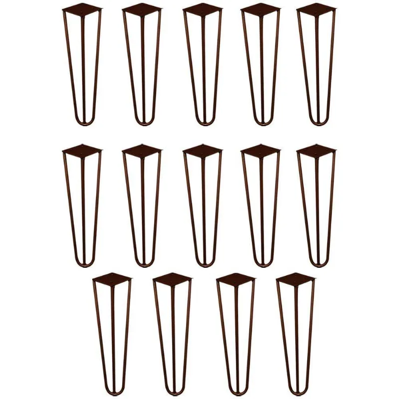 Kit 14 Pés De Metal 30 Cm Mesa De Canto Rack E Puffs Bronze