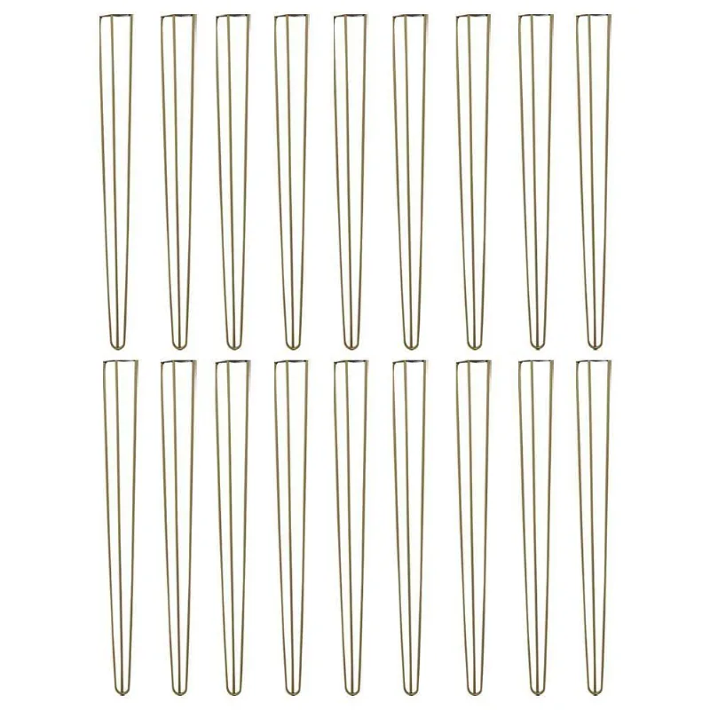 Kit 16 Pés De Metal 90 Cm Aparador E Mesa De Canto Dourado