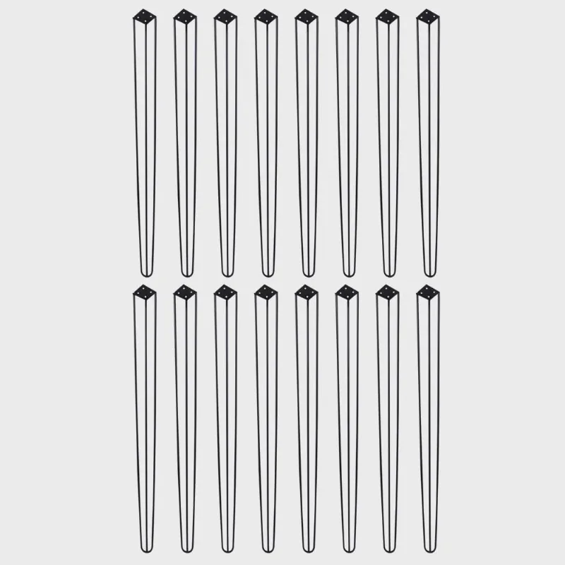 Kit 16 Pés de Metal 90 cm Hairpin Legs Aparador e Mesa de Canto Preto G41