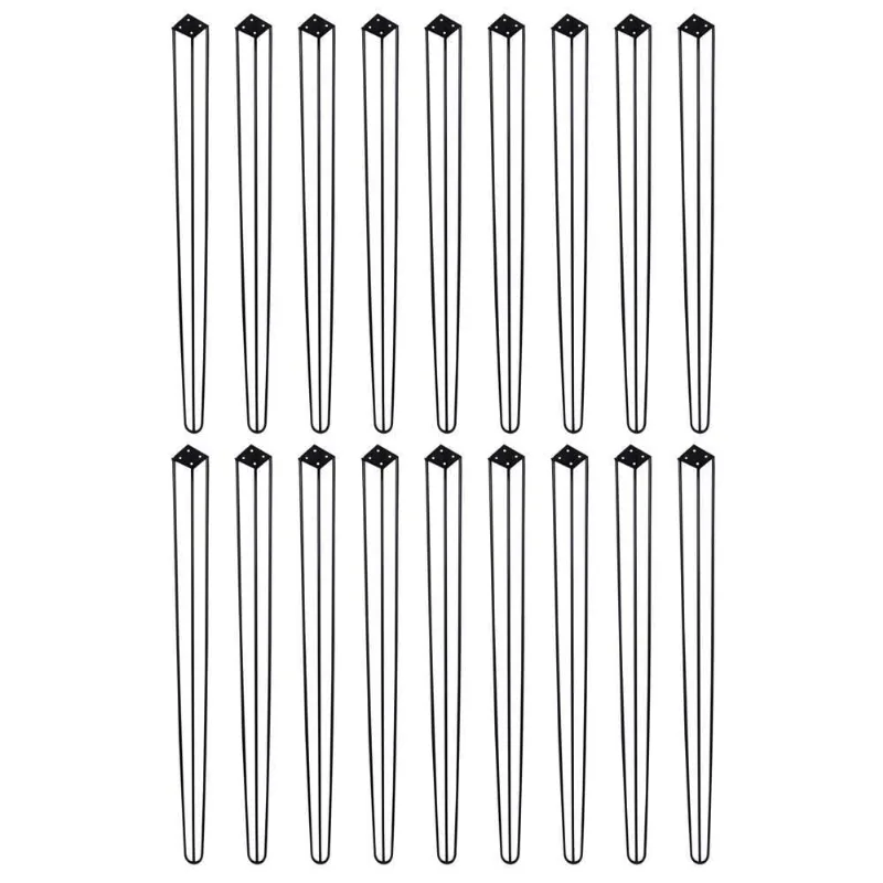 Kit 18 Pés Hairpin Legs de Metal 90cm Preto G41 para Aparador e Mesa de Canto Gran Belo