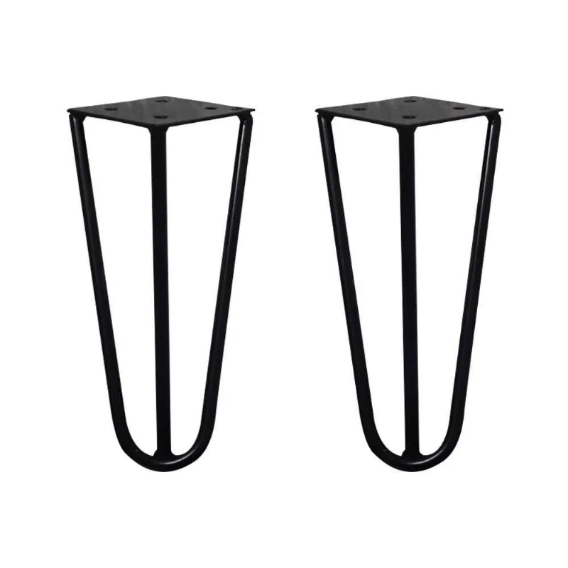 Kit 2 Pés De Metal 15 Cm Legs Mesas De Centro Puffs Preto